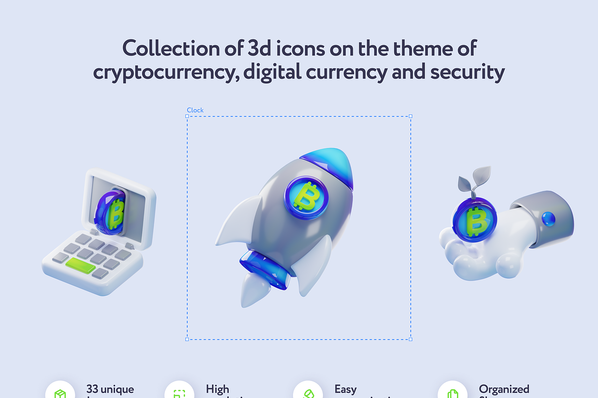 Cripsy Cryptocurrency 3D Icons, a 3D by Welovegraphics (Photo 2 of 10)