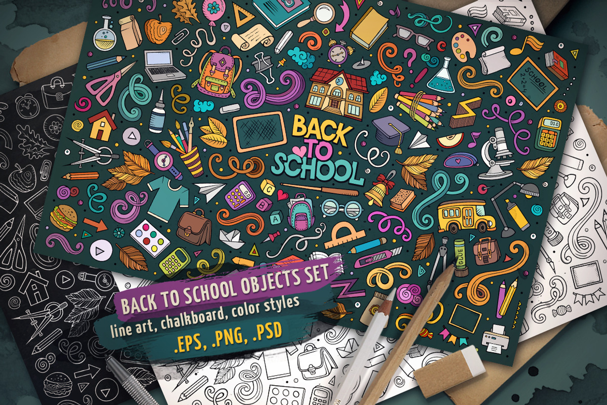School Objects Set, an Object Graphic by BALABOLKA (Photo 1 of 4)