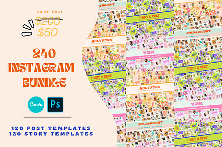 Large Instagram Templates Bundle, a Social Media Template by HellYeahDesigns