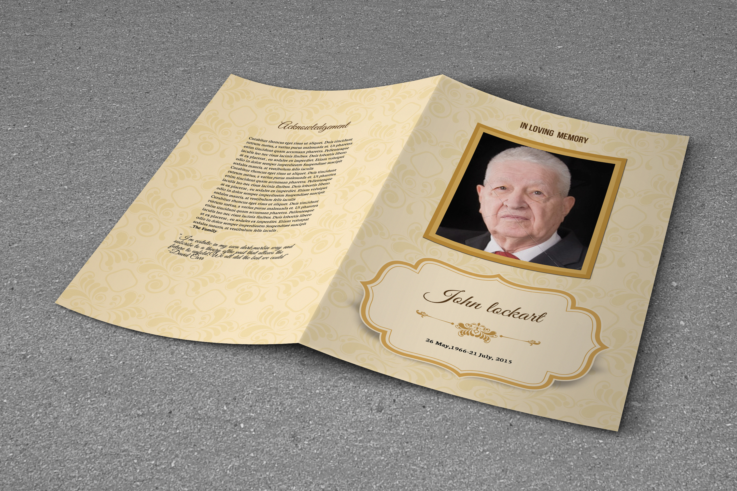 Funeral Program Template-V626 | Brochure Templates ~ Creative Market