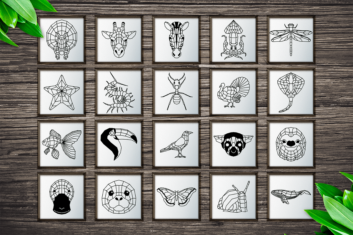 100 Geometric Animals Portraits, a Decorative Illustration by Arshad Ali (Photo 10 of 11)