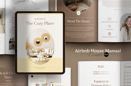 Airbnb House Manual Creator, a Magazine Template by Creatif Foundry
