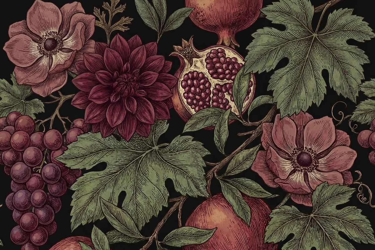 Vintage Botanical Seamless Pattern, a Decorative Illustration by Virgo Studio