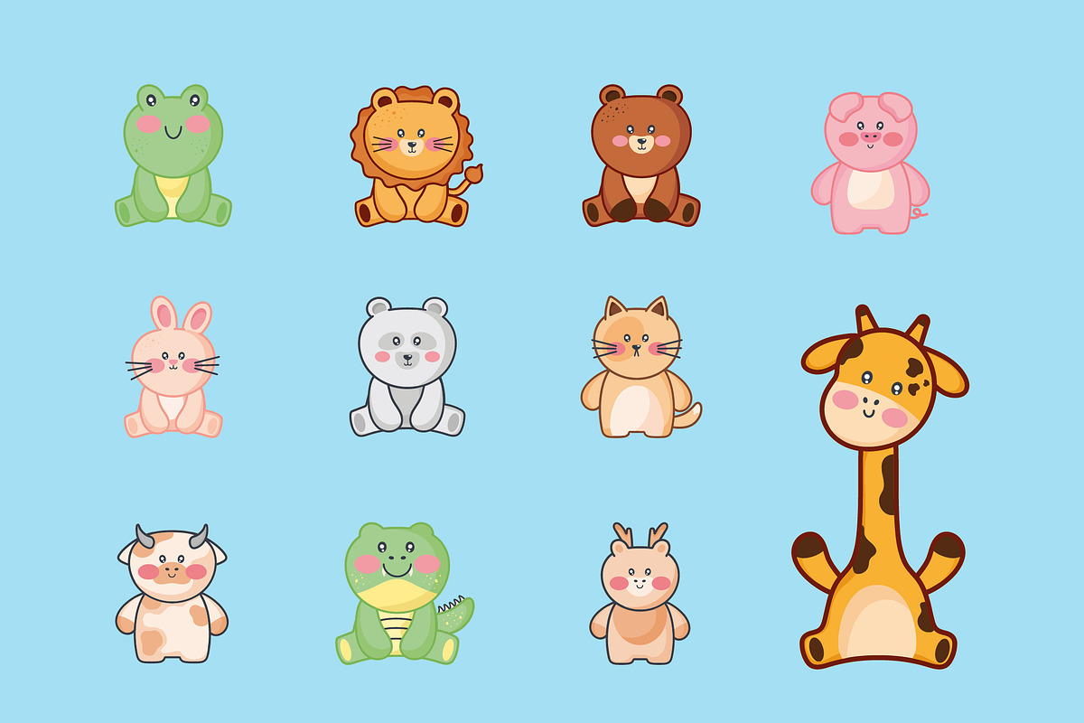 Kawaii Animal Vector Set