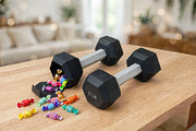 Dumbbell favour - 3d papercraft, a Card Template by PAPER amaze (Thumbnail 2 of 5)