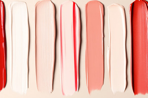 Lipstick texture smears in various c, a Photo by Dvoevnore photos