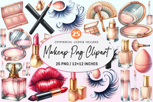 Watercolor Makeup Clipart, a Graphic by CitraGraphics