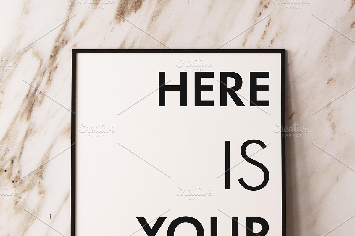 Mockup posters on a marble wall, a Print Template by FilL239 (Photo 2 of 13)