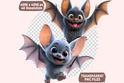 Cute Bat PNG Clipart Bundle, a Graphic by M9 Design (Thumbnail 7 of 8)