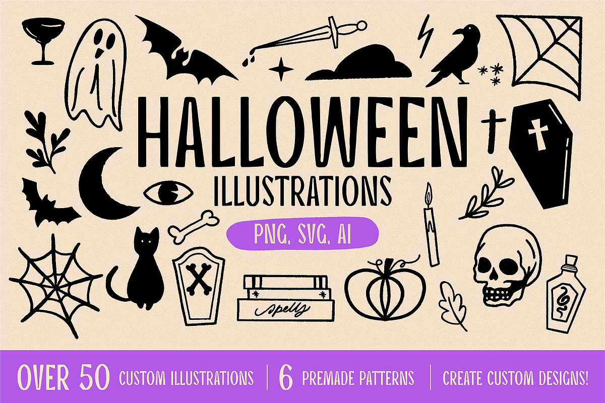 Halloween Fall Illustration Pack, a Seasonal Illustration by Blue River Studio (Photo 1 of 9)