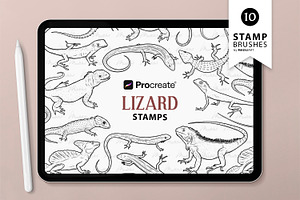 Lizard Procreate Brush Stamps