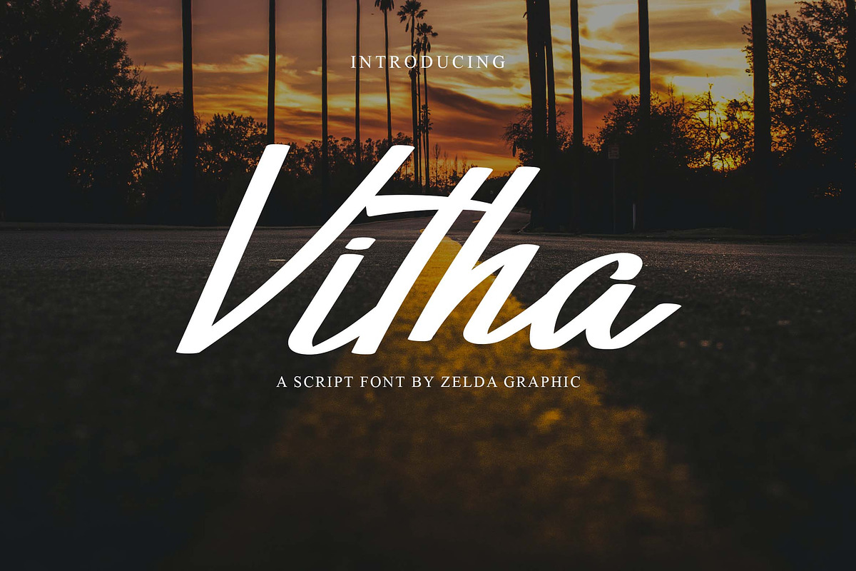 Vitha Script Font, a Script Font by Zelda Graphic (Photo 1 of 4)