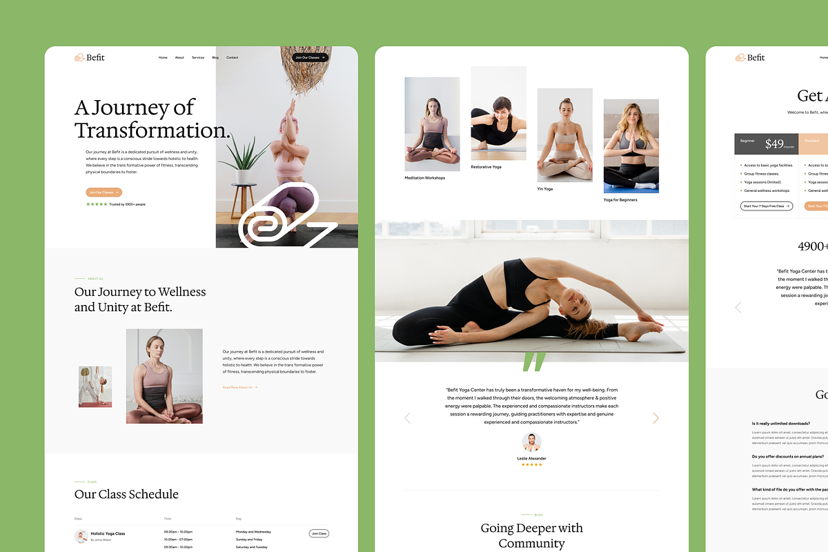 Befit: Yoga & Fitness Figma Template, an UI Kit Template by FinestDevs (Photo 2 of 4)