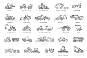 Agriculture and Agricultural Icons, a Transportation Illustration by Tettygreen