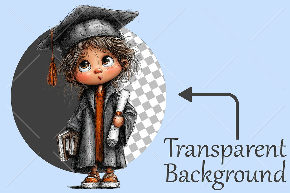 Whimsical Graduation Kids Clipart, a Seasonal Illustration by Canvas Craft (Photo 2 of 10)