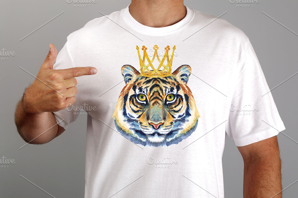 Cute watercolor tigers. Part 4, an Animal Illustration by Watercolor fantasy (Photo 3 of 4)