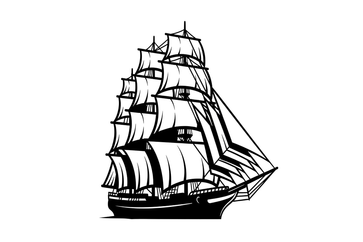 Vintage Sailing Ship SVG Bundle, an Illustration by Designs_River (Photo 13 of 31)