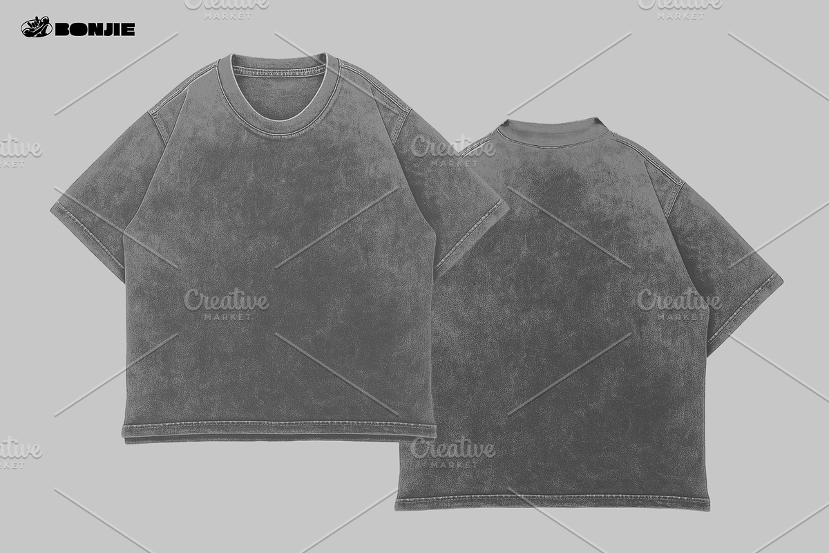 Washed Oversize T-Shirts Mockup, a Shirt Mockup by Pipello Grafik (Photo 2 of 3)