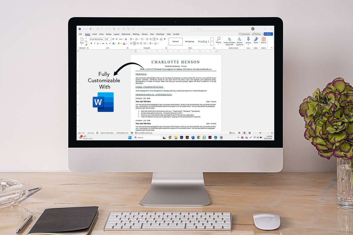 Word ATS Resume Template for Fresher, a Stationery Template by Design_Xlab (Photo 4 of 12)