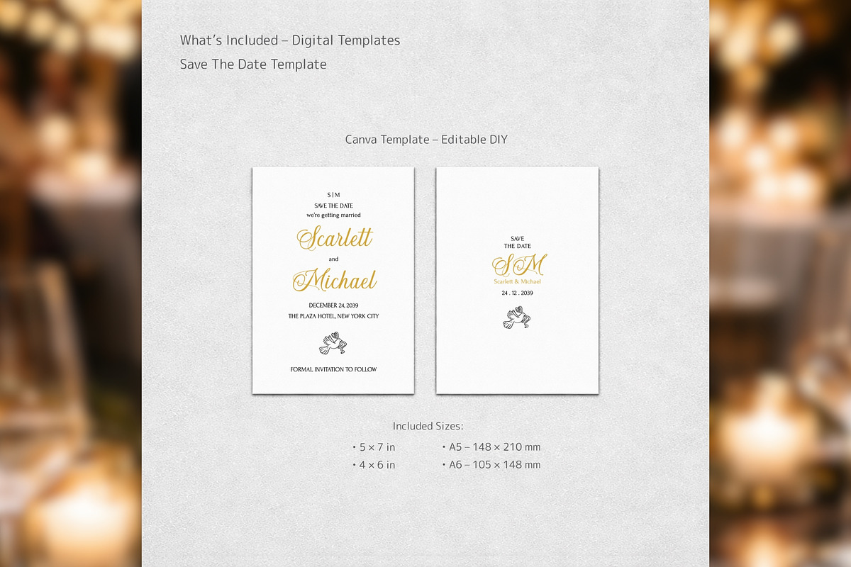 Elegant Save Date Canva bd004, an Invitation Template by TyphoonStudio (Photo 2 of 9)
