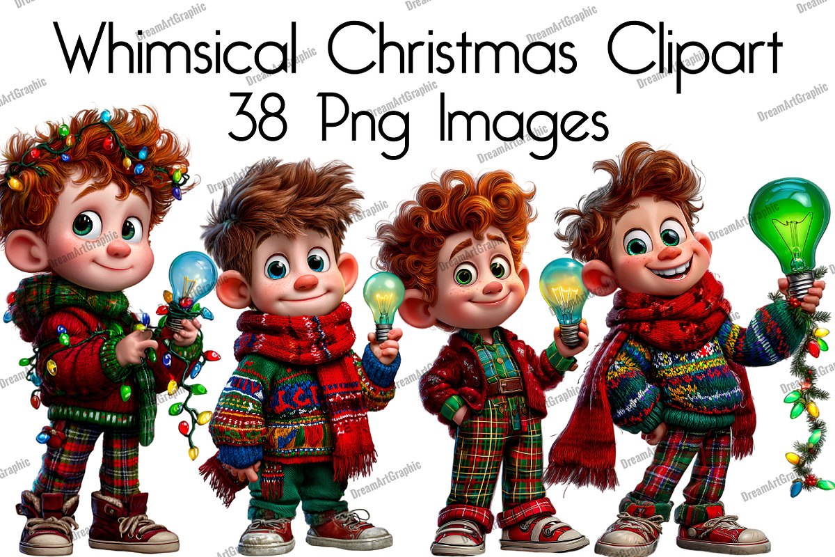 Watercolor Whimsical Christmas, an Illustration by DreamArtGraphic (Photo 1 of 5)