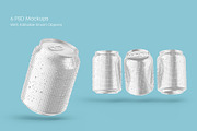 250ml 6 Small Metallic Can Mockups, a Product Mockup by Graphic Bird (Thumbnail 3 of 9)
