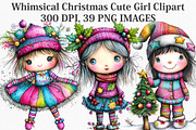 Whimsical Christmas Cute Girl, an Illustration by Canvas Craft (Thumbnail 1 of 7)