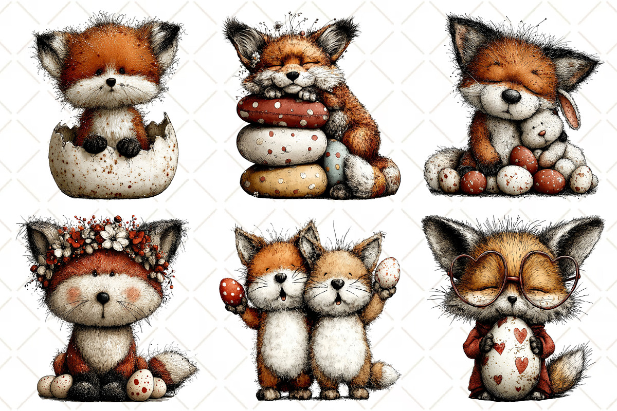 Whimsical Easter Fox Clipart, an Illustration by Black Bird Studio (Photo 4 of 6)
