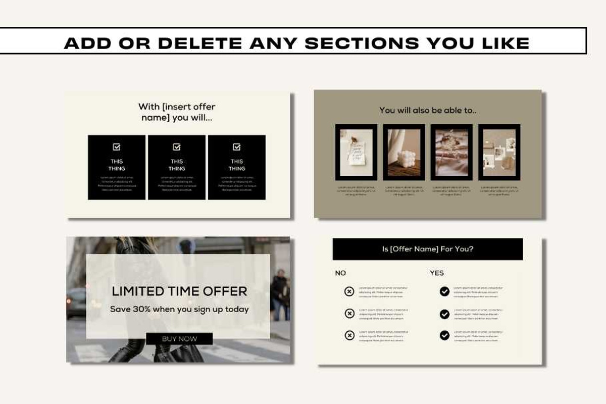 Canva Sales Page - Black and Beige, a Templates & Theme by Freedom Business Shop (Photo 7 of 10)