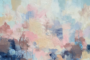 Abstract painting with textured brushstrokes creating a soft, co, a Decorative Illustration by Studio ANNA