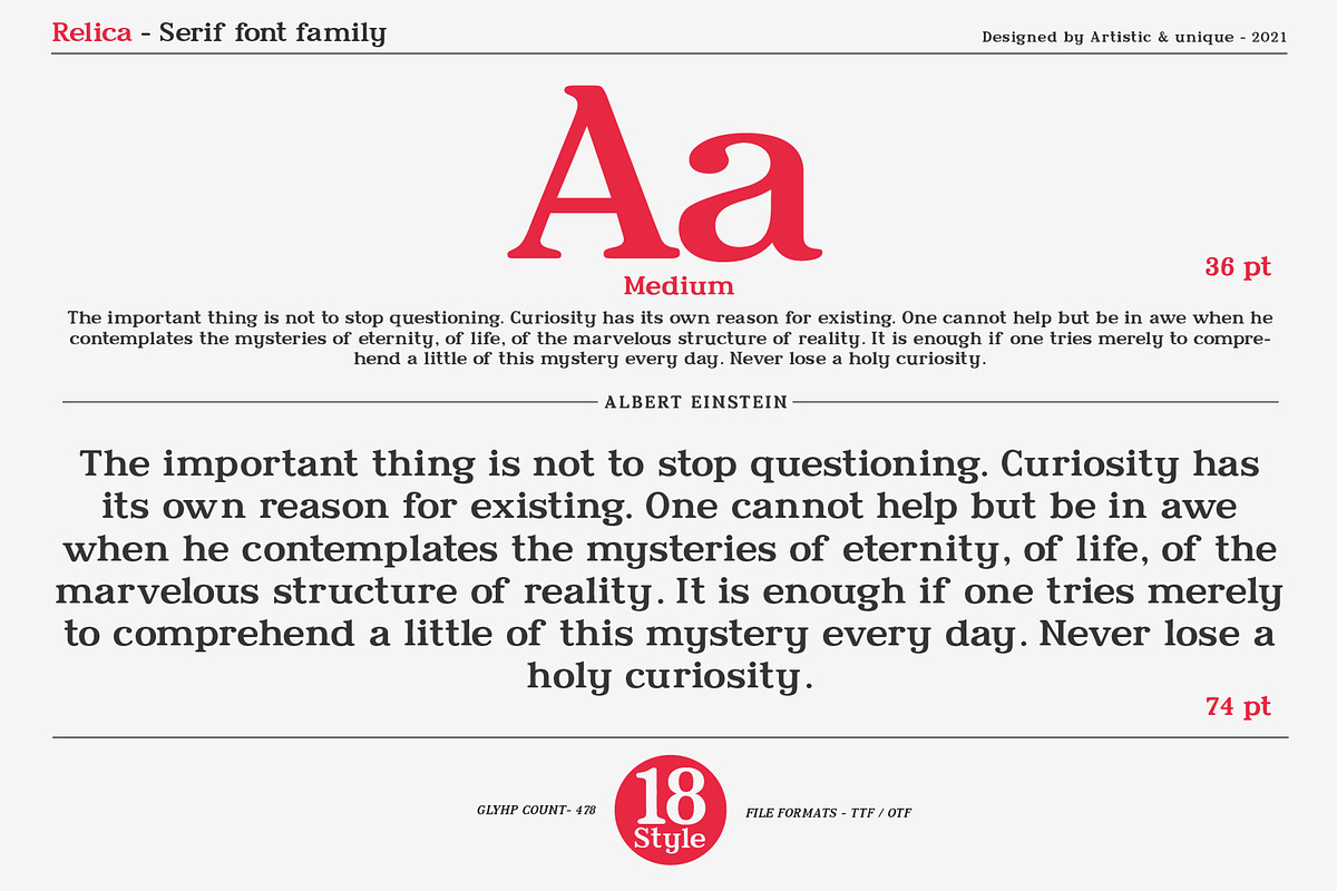 Relica - Serif font family, a Serif Font by Artistic & Unique (Photo 7 of 15)