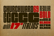 Churchward 69, a Sans Serif Font by BluHead Studio (Thumbnail 1 of 4)
