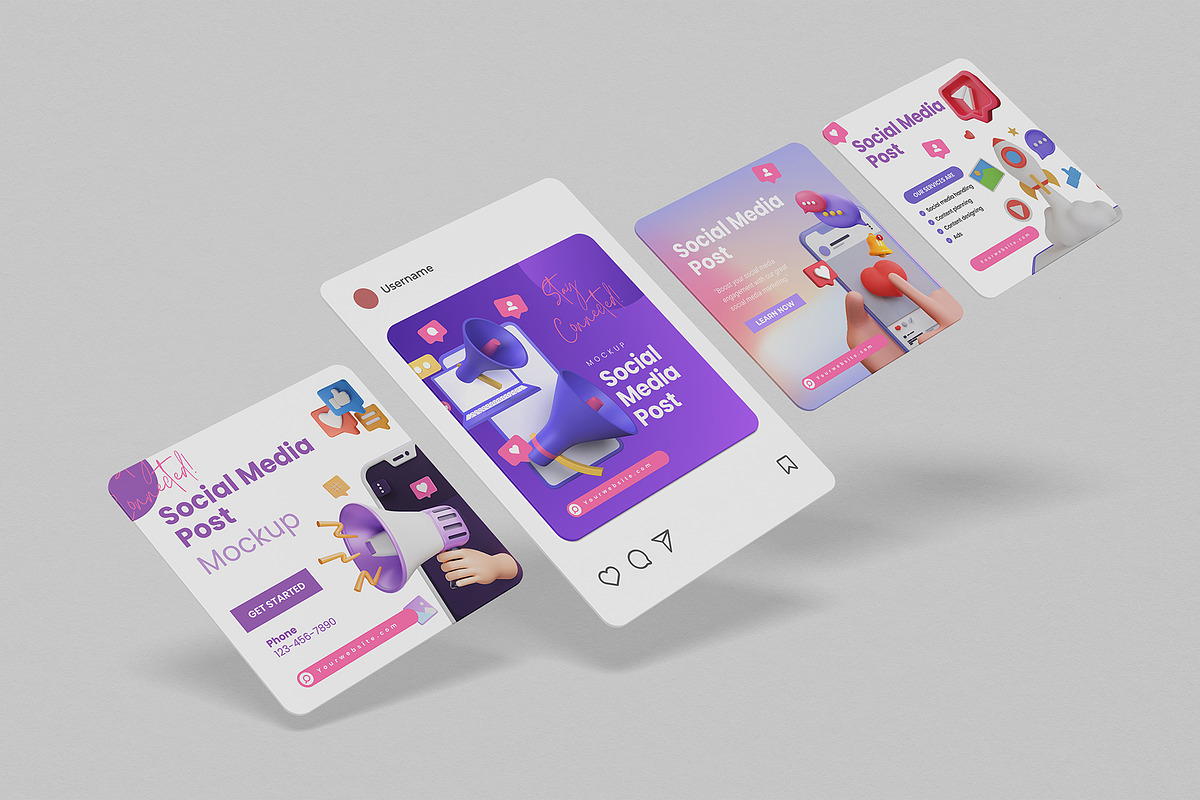 Social Media Instagram Post Mockup, an Advertising Mockup by Graphic Deal (Photo 5 of 15)