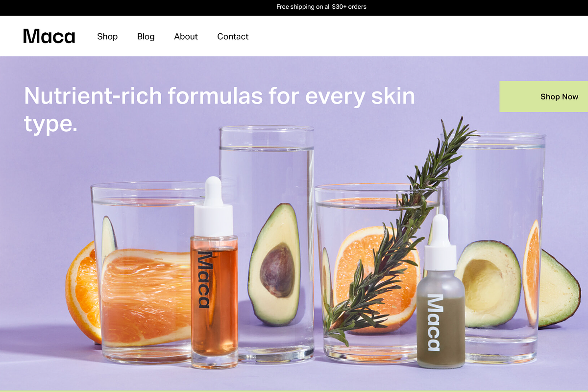 Figma Maca Theme Ecommerce, a Landing Page Template by LABSTUDIONY (Photo 1 of 4)