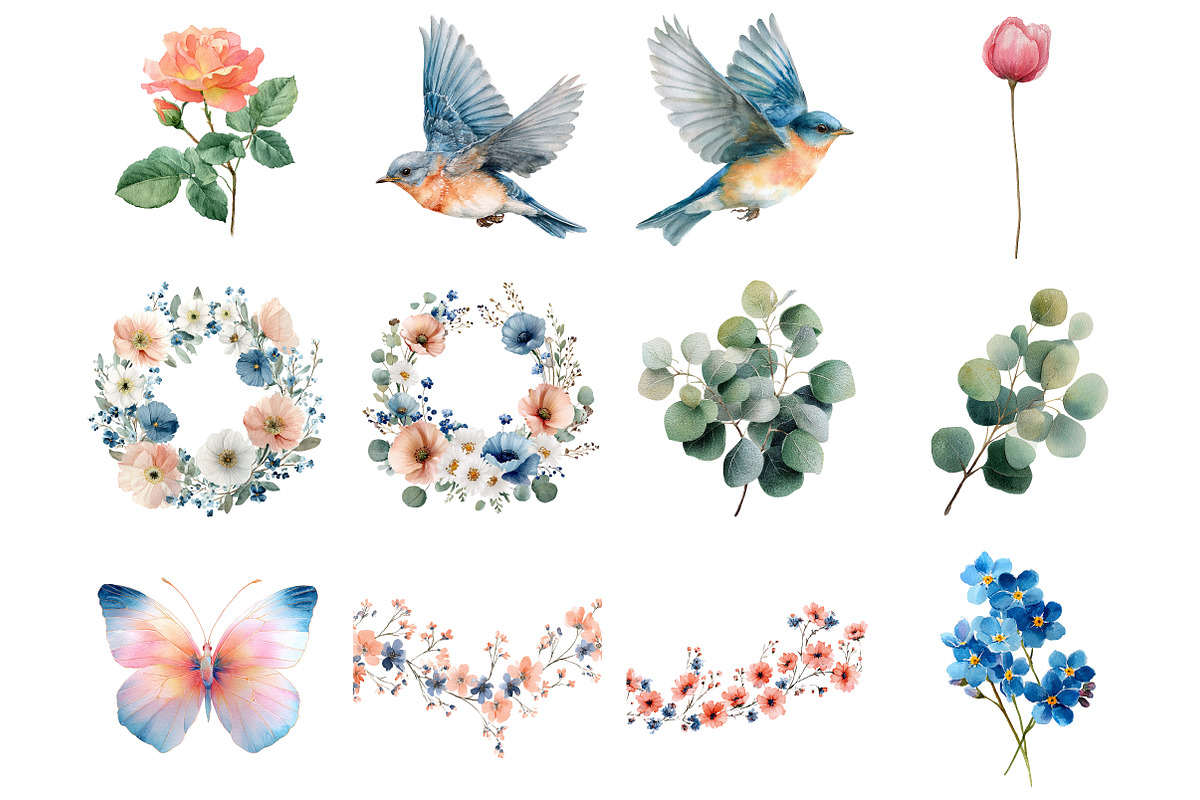 Wild Flowers Nature Clipart, an Illustration by DreamArtGraphic (Photo 2 of 4)