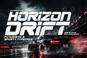 Horizon Drift - Sporty Race Font, a Sans Serif Font by HipFonts (Thumbnail 1 of 10)