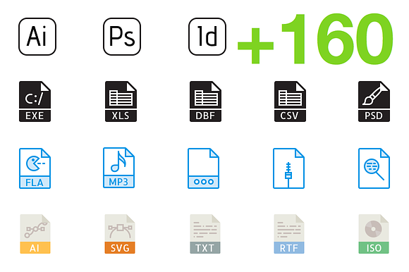 Smashicons 160 File Types Icons
