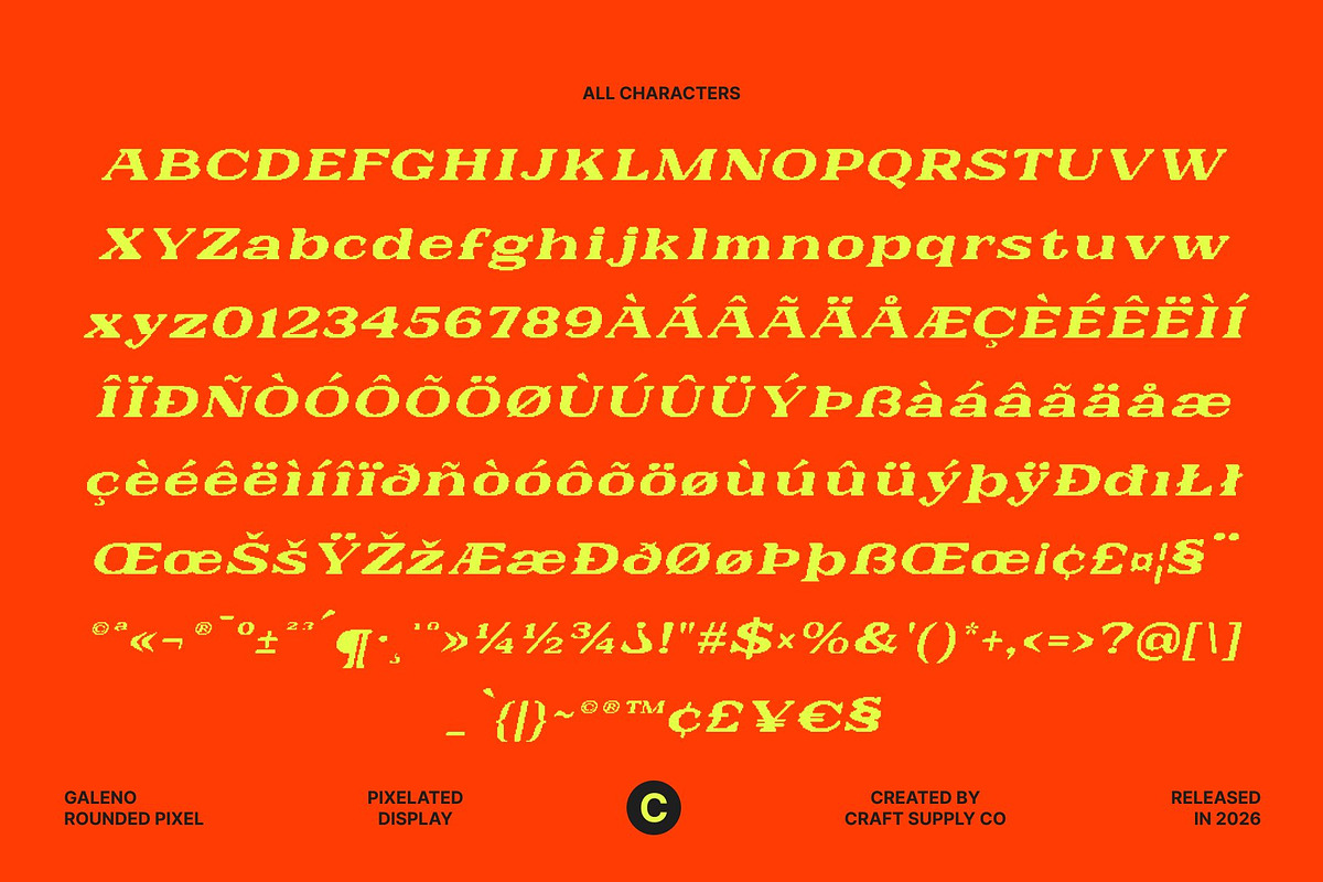 Galeno Rounded Pixel, a Serif Font by Craft Supply Co. (Photo 8 of 8)