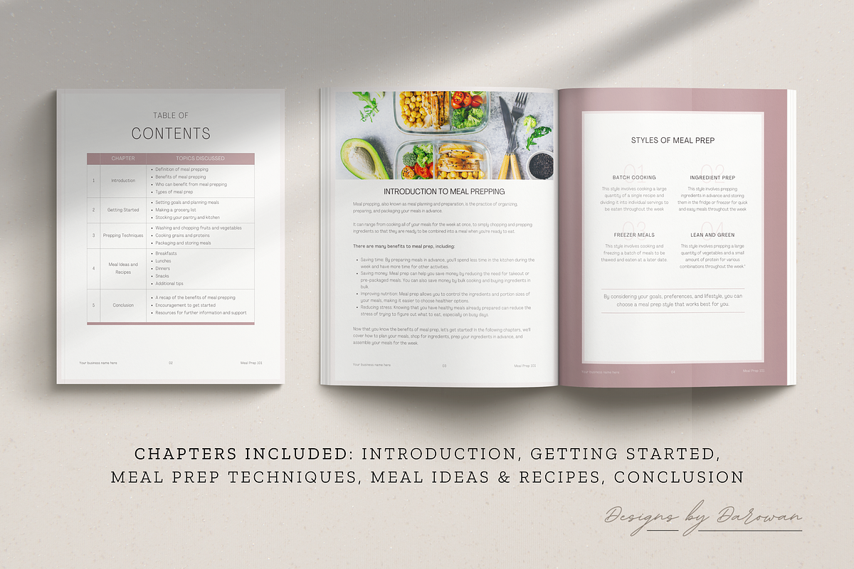Meal Prep eBook and Workbook | Canva, a Magazine Template by Designs by Darowan (Photo 3 of 10)