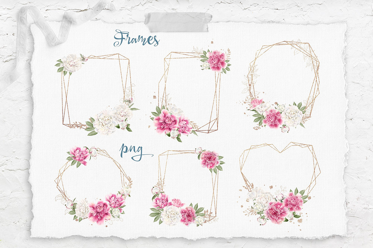 Watercolor flowers Peonies clipart, an Illustration by Yuliya Art (Photo 9 of 18)
