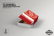 Paper Clamshell Takeout Boxes Mockup, a Packaging Mockup by INCDesign (Thumbnail 7 of 9)