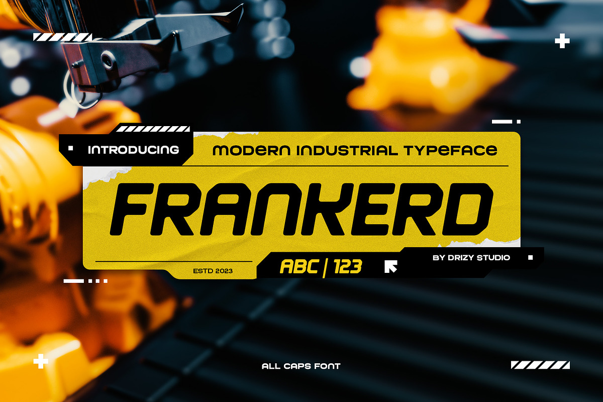 Frankerd - Modern Industrial Font, a Font by Drizy (Photo 1 of 10)