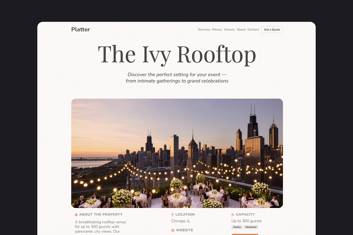 Platter Catering Framer Template, a Landing Page Template by vatesdesign (Photo 4 of 4)