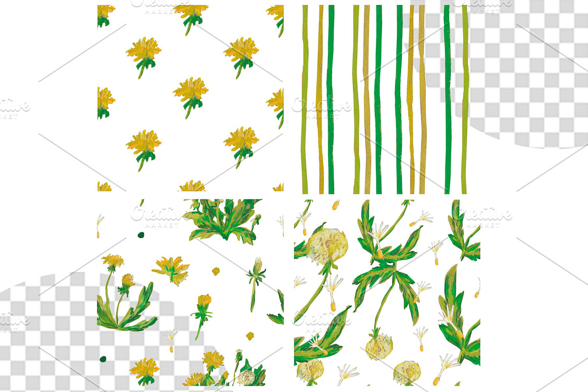 Kids Crayon Dandelion Seamless, a Pattern Graphic by Lucyinyourheart (Photo 3 of 10)