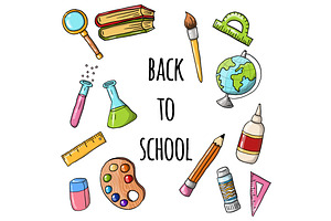 Back to school vector and pattern