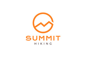 mountain with circle rounded logo, a Branding & Logo Template by devastd
