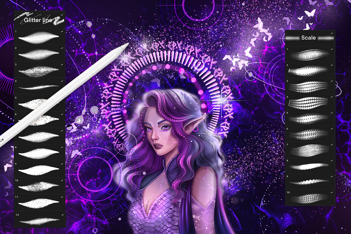 PROCREATE MAGIC SHINE & GLITTER, a Brush Add-On by AlexandraArt (Photo 5 of 14)