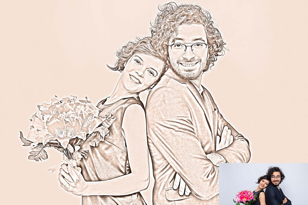 Romantic Wedding Oil & Sketch, an Action Add-On by Studio Retouch (Photo 4 of 13)