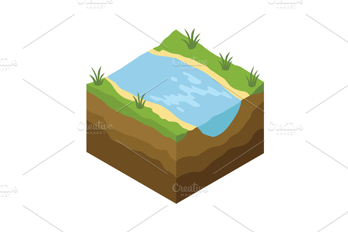 Soil layers and river vector, an Illustration by the8monkey