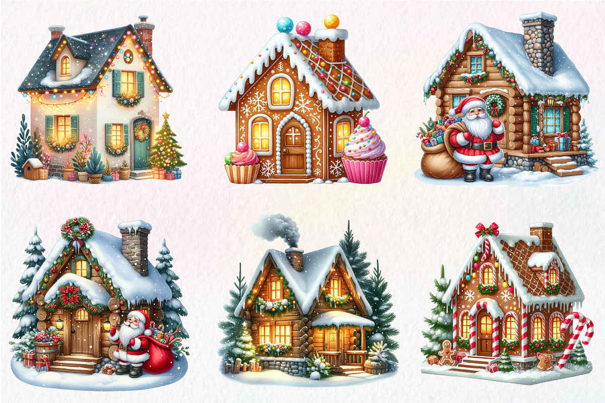 Christmas House Sublimation Clipart, an Illustration by Dream Creation (Photo 5 of 7)